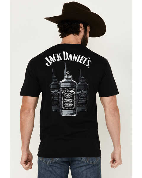 Changes Men's Jack Daniels Bottles Short Sleeve Graphic T-Shirt , Black, hi-res