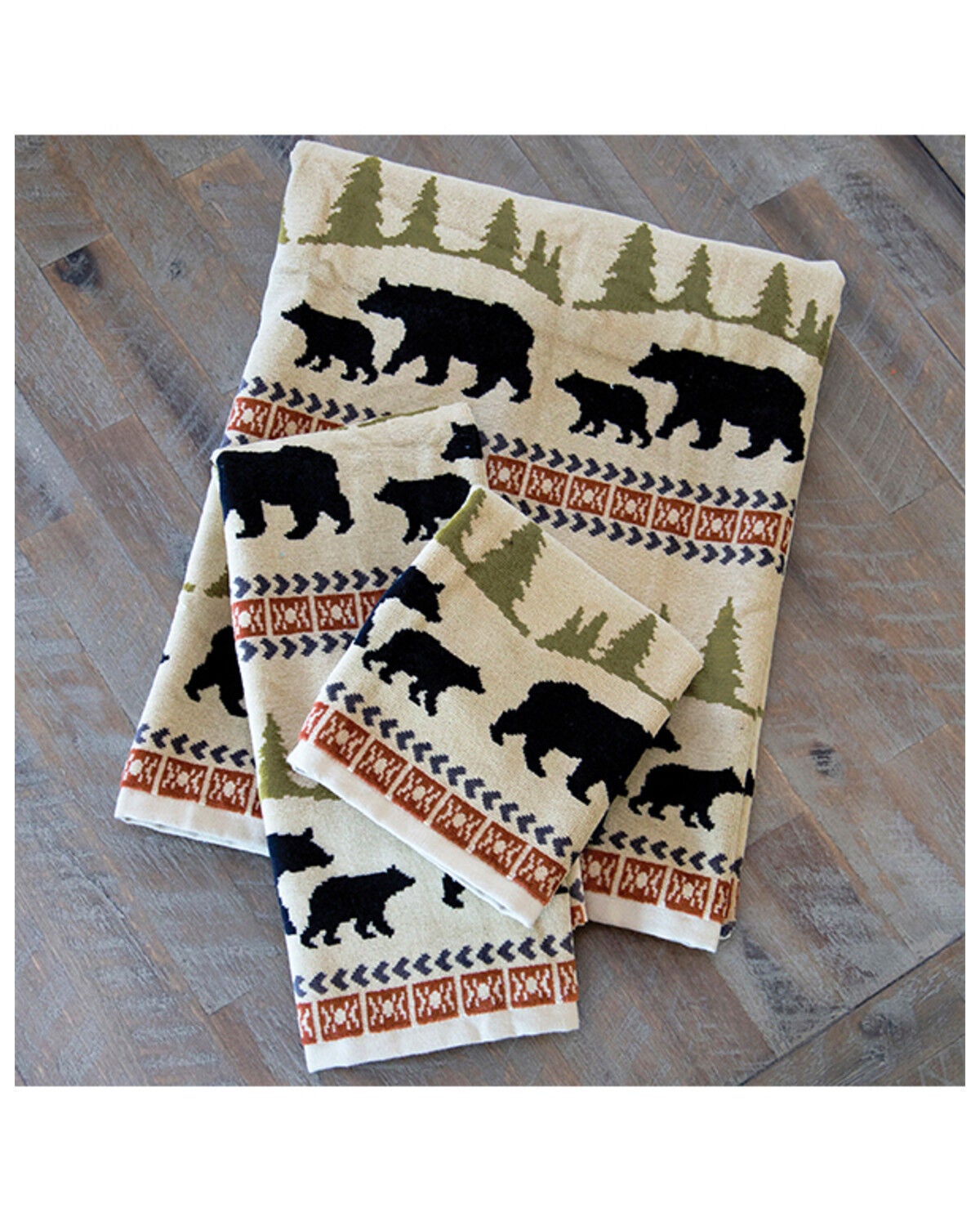 Image #1 - Carstens Home Bear Towels - 3 Piece, Cream, hi-res
