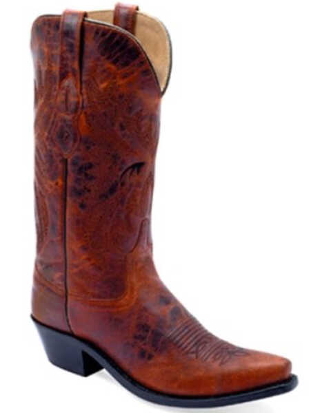 Image #1 - Old West Women's Western Boots - Snip Toe , Red, hi-res