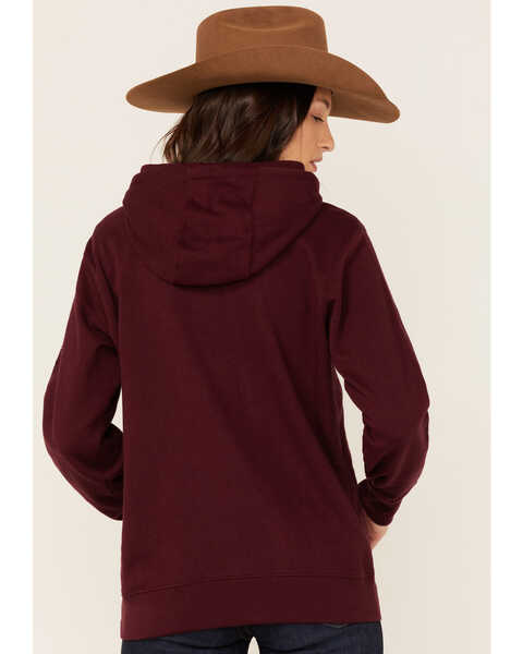 Image #3 - Ariat Women's Embroidered Logo Hoodie, Wine, hi-res