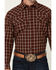 Image #3 - Blue Ranchwear Men's Elk Plaid Print Long Sleeve Snap Western Shirt, Dark Brown, hi-res