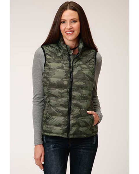 Image #1 - Roper Women's Camo Quilted Puffer Vest, Camouflage, hi-res