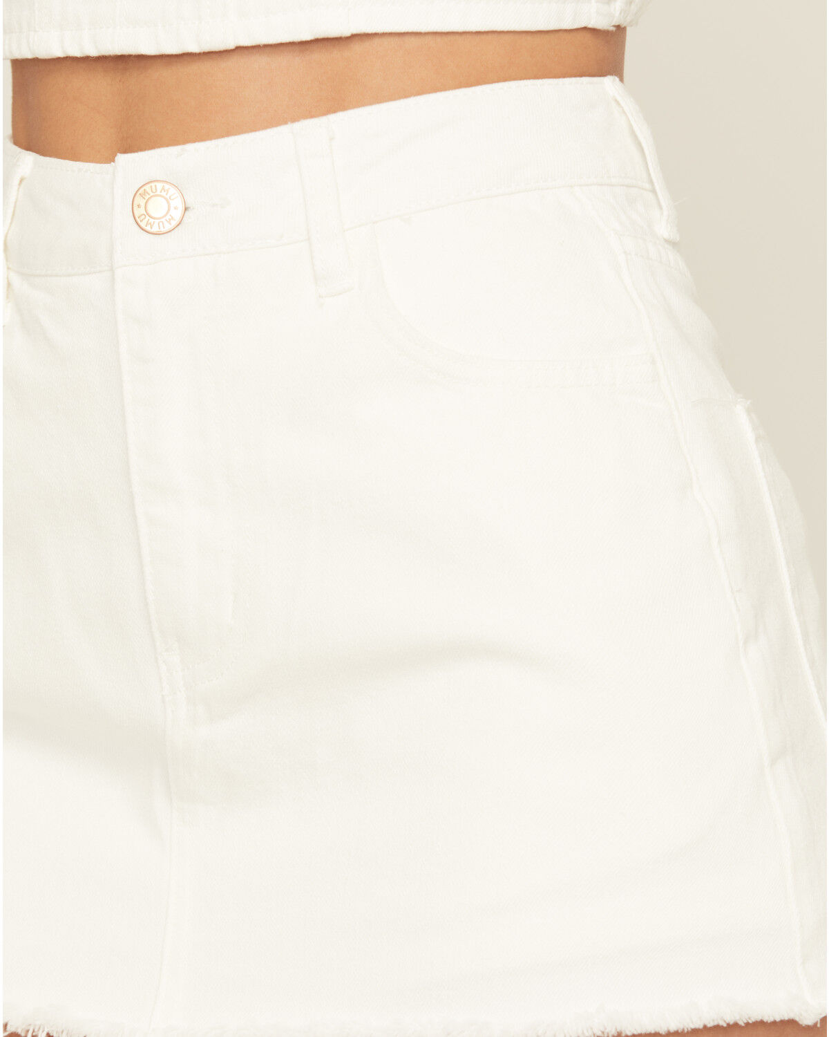 Image #2 - Show Me Your Mumu Women's Statesboro Denim Mini Skort, White, hi-res