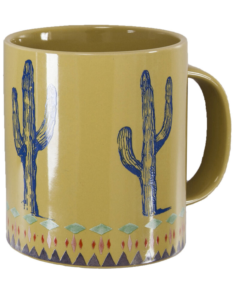 HiEnd Accents Cactus Border Design Mug Set, Yellow, hi-res