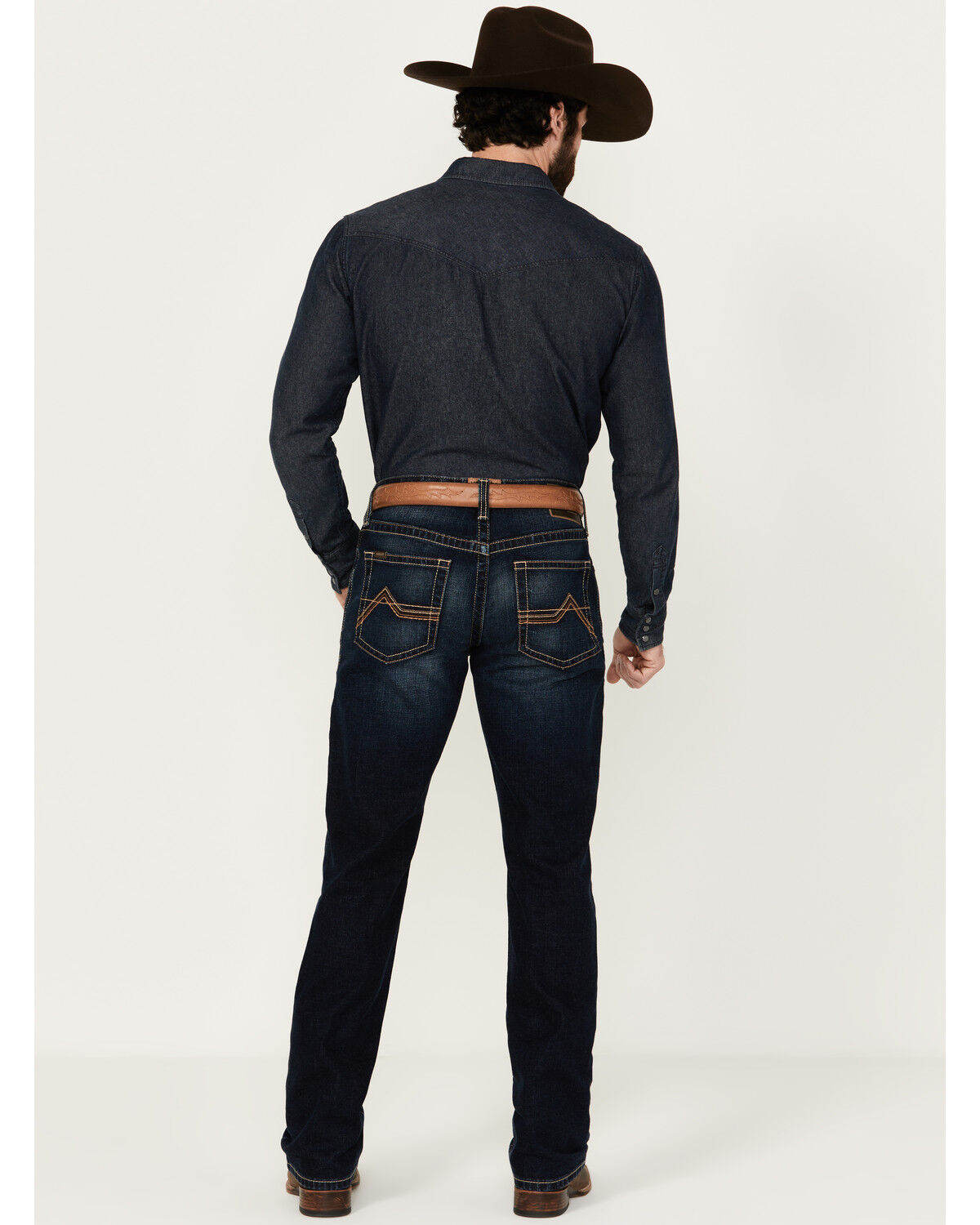 Image #3 - Ariat Men's Boot Barn Exclusive M4 Gunner Dark Wash Relaxed Boot Stretch Denim Jeans, Dark Wash, hi-res