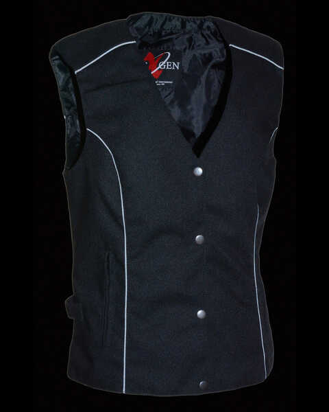 Image #2 - Milwaukee Leather Women's Stud & Wing Embroidered Vest - 3X, Black, hi-res