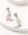 Image #1 - Shyanne Women's Boot and Heart Statement Earrings, Pink, hi-res