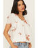 Image #2 - Wild Moss Women's Embroidered Tie-Front Top, White, hi-res