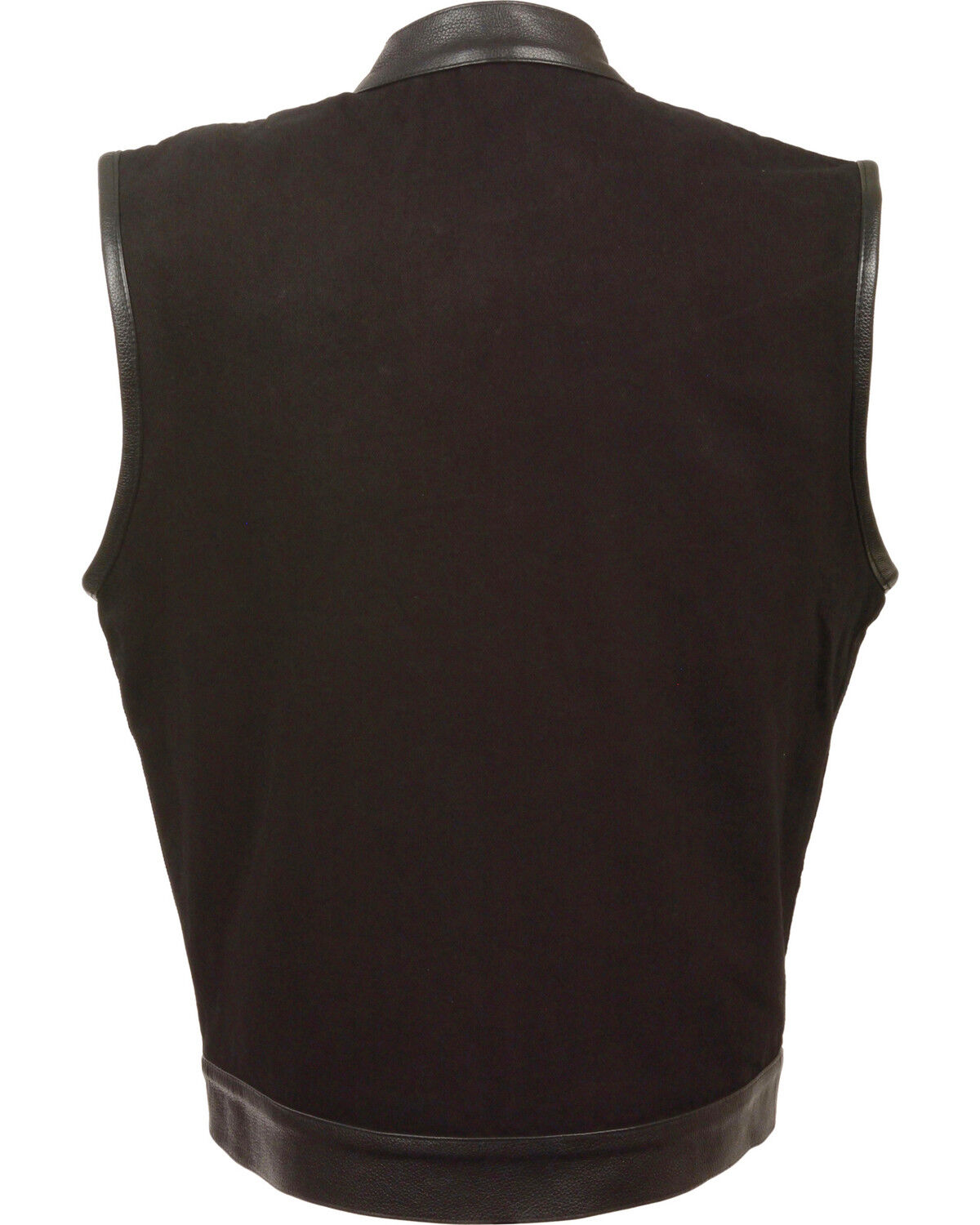Image #2 - Milwaukee Leather Men's Denim Leather Trim Club Style Vest - Big 4X, Black, hi-res