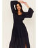 Image #2 - Shyanne Women's Striped Long Sleeve Slit Front Midi Dress, Indigo, hi-res