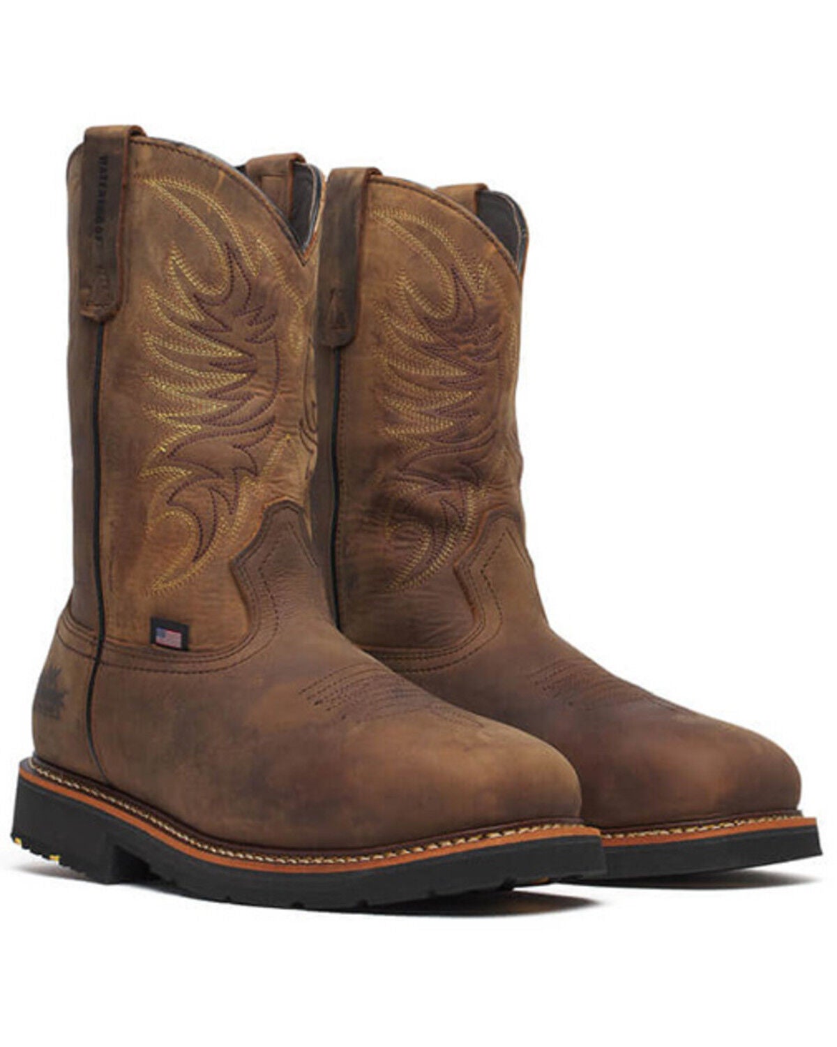 Thorogood Men's 11" Waterproof Wellington Work Boots - Soft Toe, Brown, hi-res