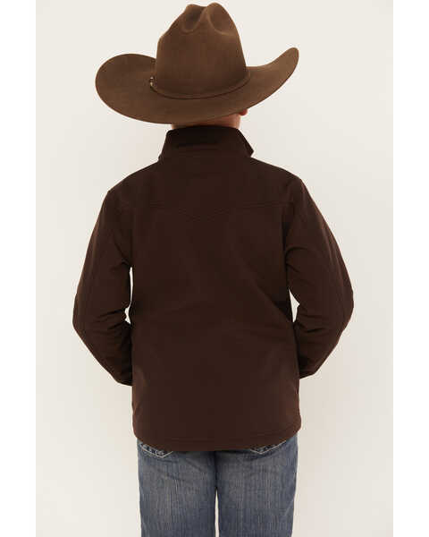 Image #4 - Cody James Boys' Western Scenic Print Softshell Jacket, Brown, hi-res