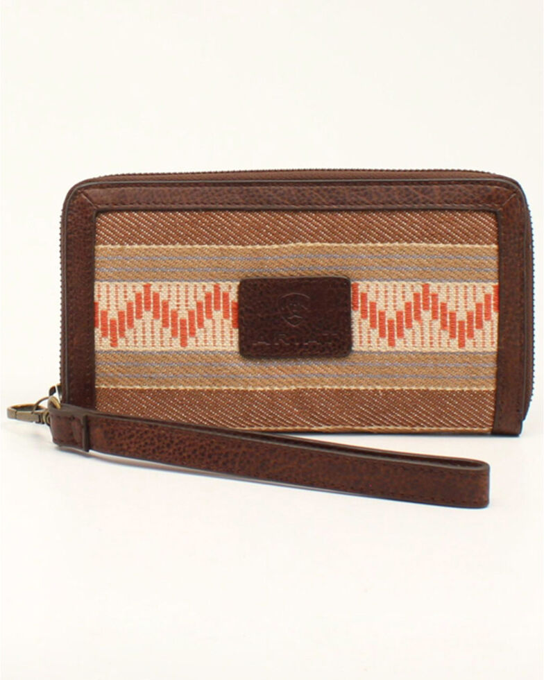 Ariat Women's Brown Serape Clutch Wristlet Wallet , , hi-res