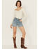 Image #1 - Wrangler Retro Women's Light Wash Bailey High Rise Cutoff Denim Shorts, Light Wash, hi-res