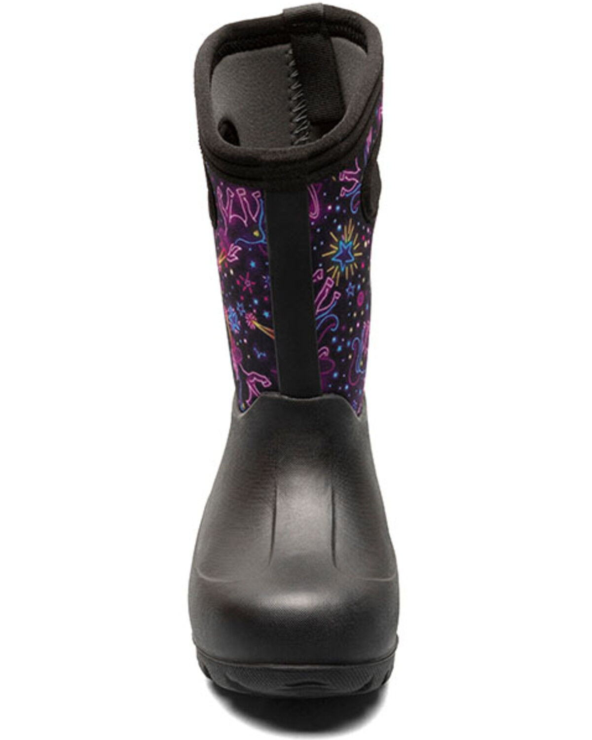 Image #4 - Bogs Girls' Neon Neon Unicorn Waterproof Boots - Round Toe, Black, hi-res