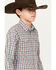 Image #2 - Wrangler Boys' Plaid Print Wrinkle Resistant Long Sleeve Pearl Snap Stretch Western Shirt, Brown, hi-res