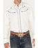 Image #3 - Wrangler Men's Solid Long Sleeve Snap Western Shirt, White, hi-res