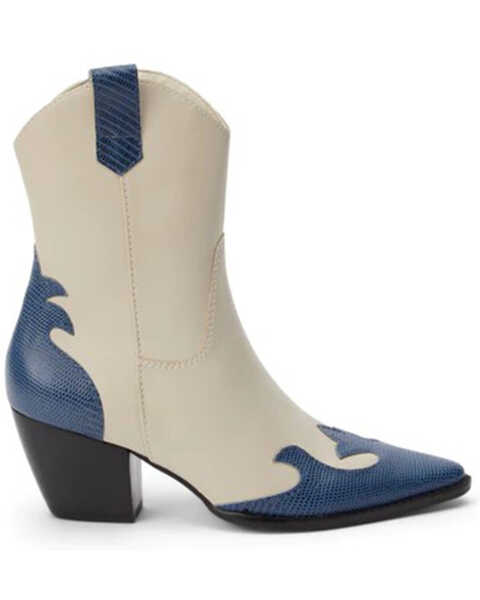 Image #2 - Matisse Women's Claude Western Fashion Booties - Pointed Toe, Blue/white, hi-res