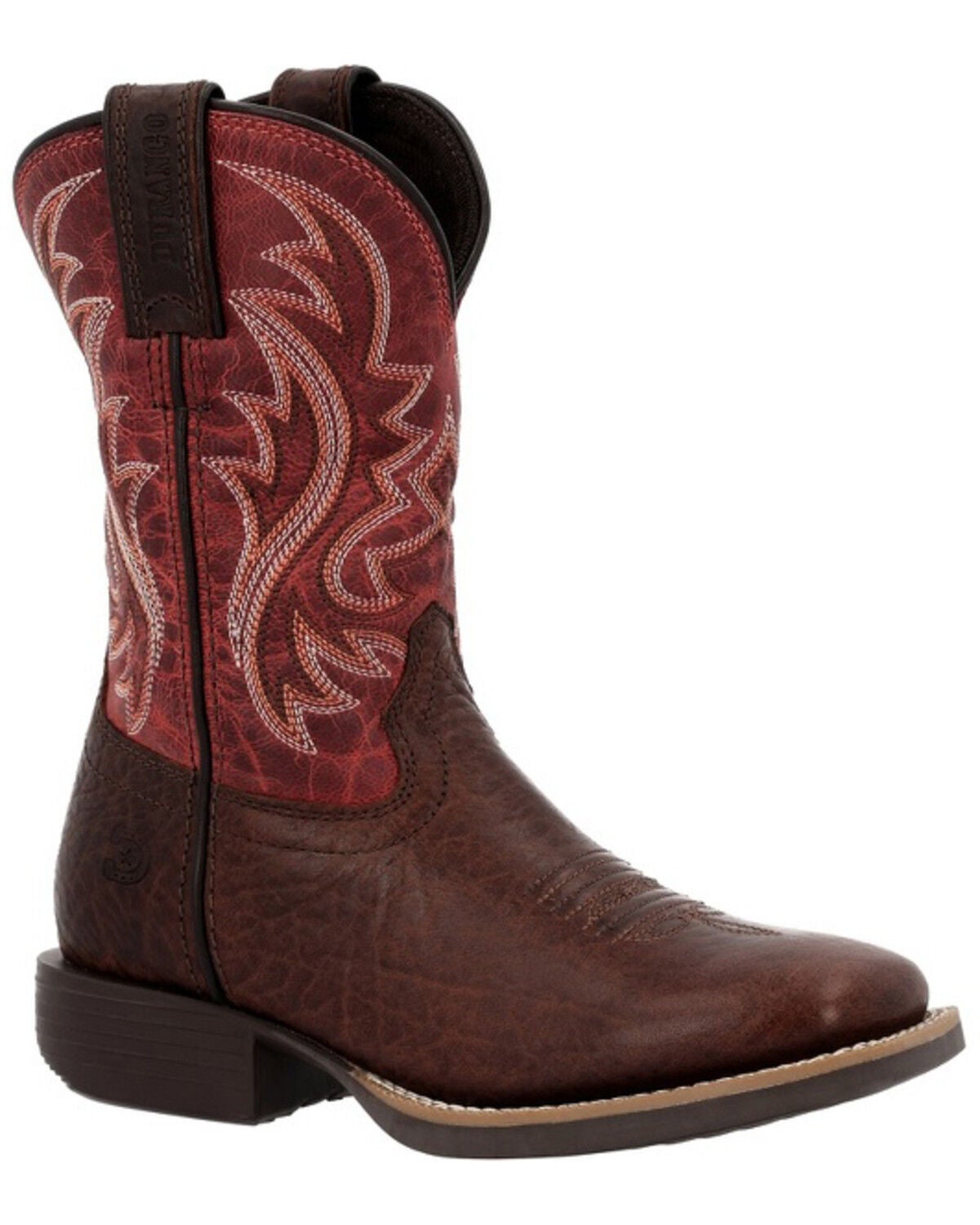Durango Boys' Shyloh Western Boots - Broad Square Toe, Mahogany, hi-res