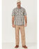 Image #2 - Carhartt Men's Rugged Flex Steel Plaid Print Relaxed Short Sleeve Snap Western Shirt , Steel, hi-res