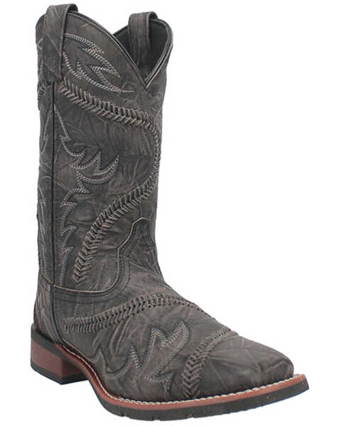 Image #1 - Laredo Men's 11" Kade Western Boots - Broad Square Toe, Charcoal, hi-res