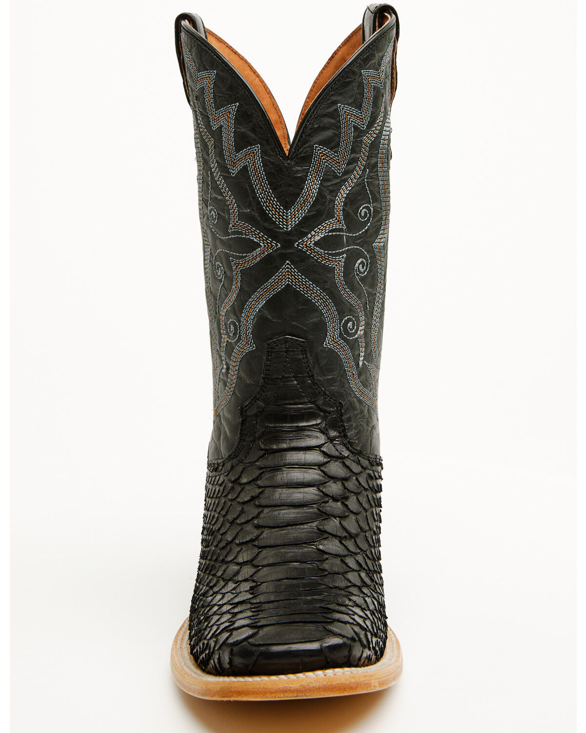 Image #4 - Dan Post Women's Exotic Python Western Boots - Broad Square Toe, Black, hi-res