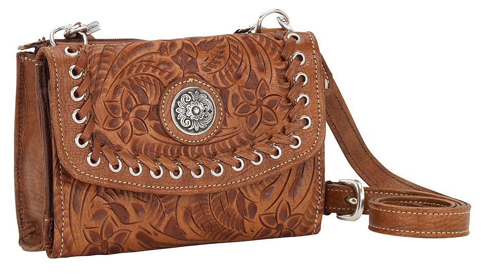 American West Harvest Moon Crossbody Bag, Brown, hi-res