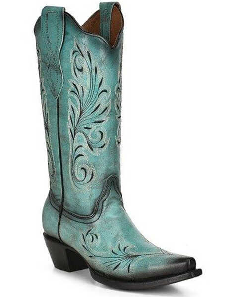 Circle G Women's Western Boots - Snip Toe, Turquoise, hi-res