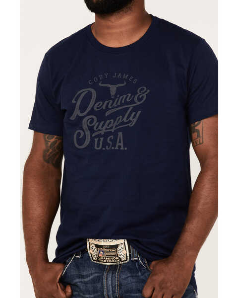 Image #3 - Cody James Men's Denim Supply USA Logo Graphic T-Shirt , Navy, hi-res