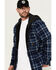 Image #2 - Hawx Men's Hooded Printed Polar Fleece Jacket, Navy, hi-res