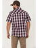 Image #4 - Resistol Men's Atlantis Ombre Plaid Print Short Sleeve Button Down Western Shirt, Navy, hi-res