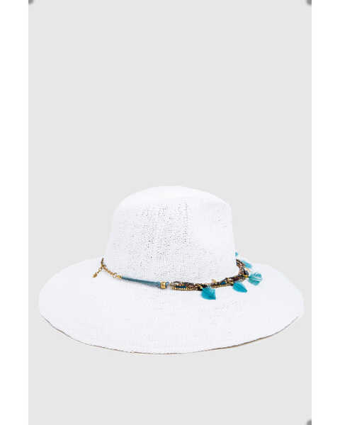 Image #4 - Nikki Beach Women's Dara Straw Western Fashion Hat , White, hi-res