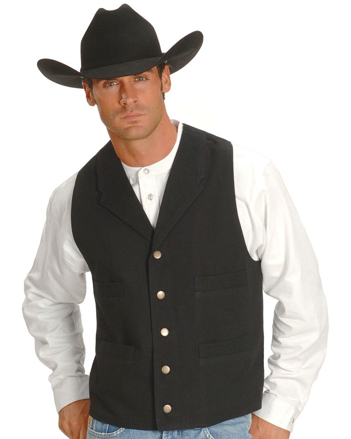 Black Scully RW041X-BLK-2XT-B-T Mens Rangewear Frontier Vest 2XT