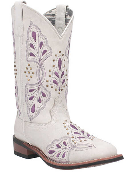 Image #1 - Laredo Women's Dionne Western Boots - Broad Square Toe, White, hi-res