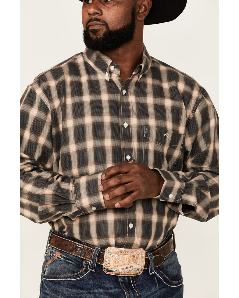 Resistol Men's Olive Roselle Plaid Long Sleeve Button-Down Western Shirt, Olive, hi-res