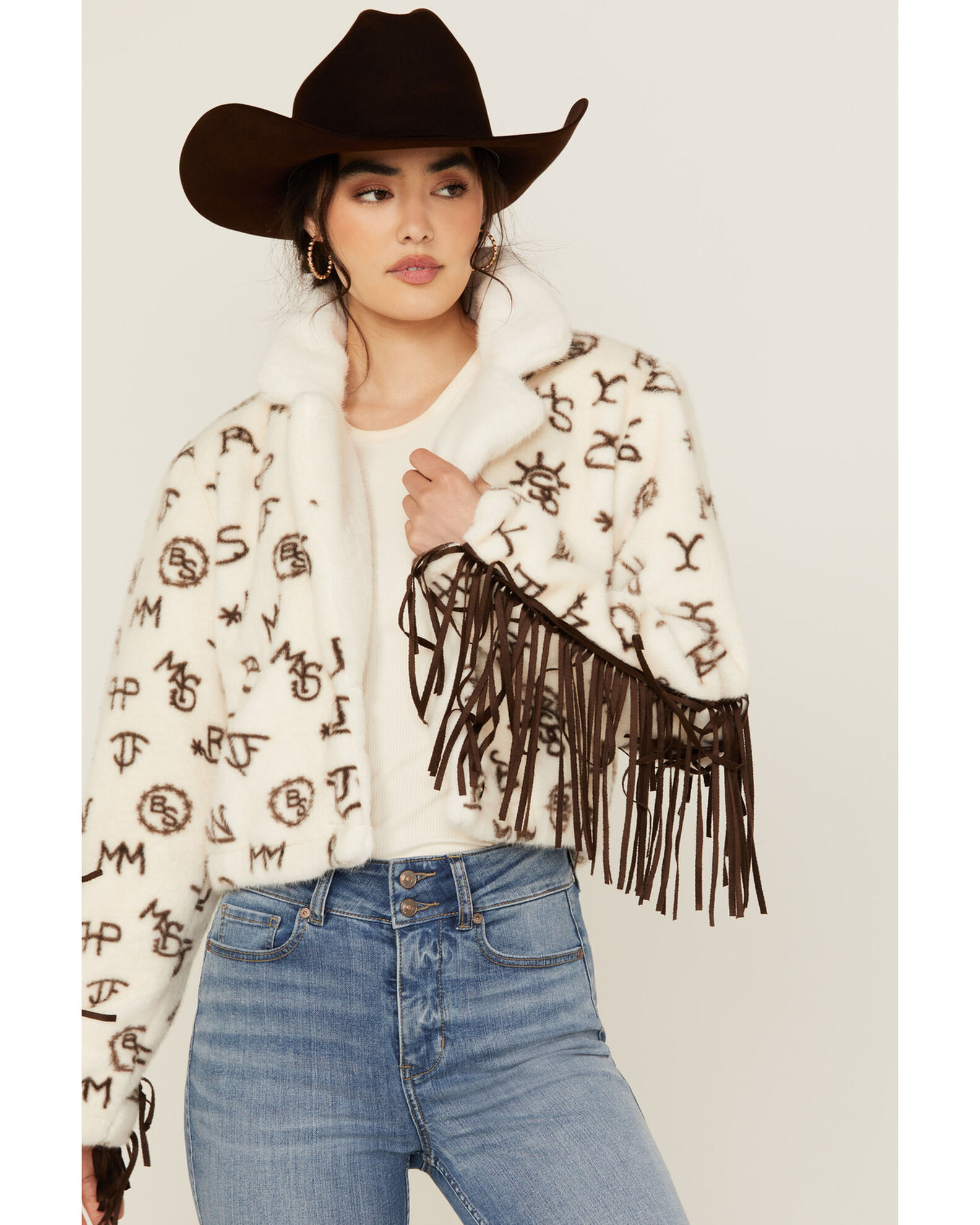 Panhandle Women s Conversation Print Fur Fringe Jacket Sheplers