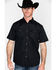 Gibson Men's Solid Pearl Snap Short Sleeve Western Shirt, Black, hi-res