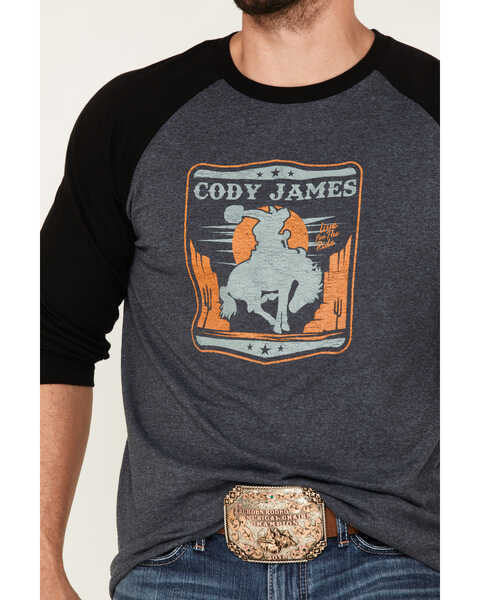 Image #3 - Cody James Men's Canyon Bronco Graphic Raglan T-Shirt, Navy, hi-res
