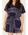 Image #3 - Hayden Girls' Bandana Print Romper, Blue, hi-res