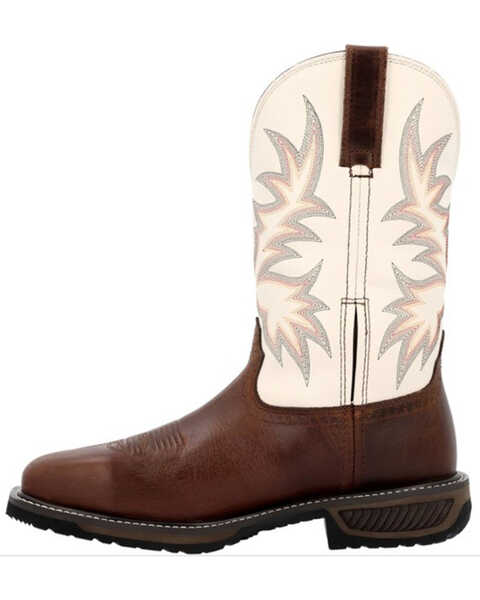 Image #3 - Durango Men's 11" Workhorse Western Boots -  Steel Toe, Chocolate, hi-res