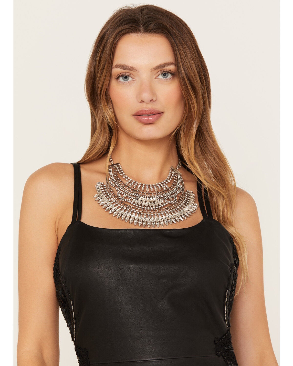 Wonderwest Women's Silver Statement Bib Necklace, Silver, hi-res