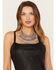 Image #1 - Wonderwest Women's Silver Statement Bib Necklace, Silver, hi-res