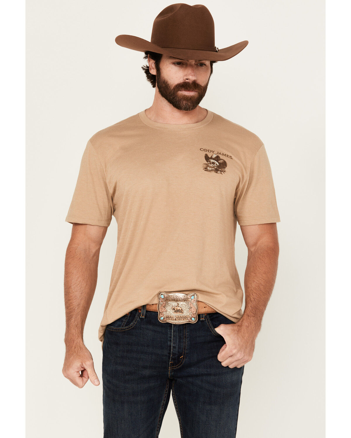 Image #2 - Cody James Men's Desert Skull Short Sleeve Graphic T-Shirt, Sand, hi-res