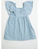 Image #3 - Wrangler Toddler Girls' Striped Short Sleeve Denim Dress, Blue, hi-res