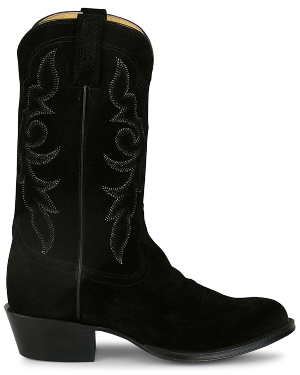 Image #2 - Tony Lama Men's Plano Suede Western Boots - Round Toe, Black, hi-res