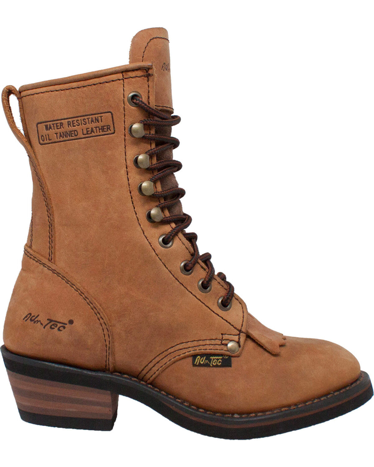 tanned work boots