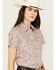 Image #2 - Rough Stock by Panhandle Women's Paisley Print Stretch Short Sleeve Western Snap Shirt, , hi-res