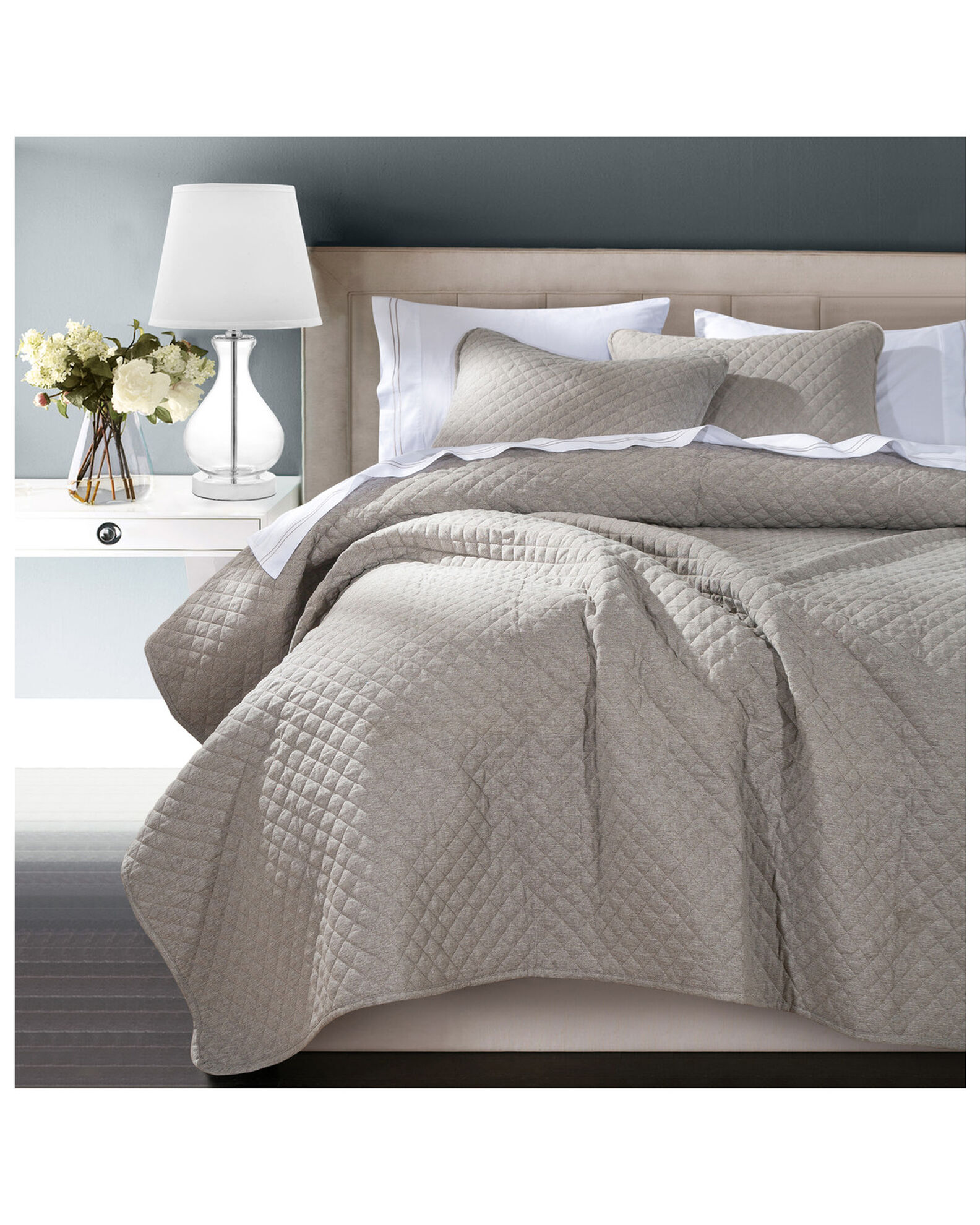 Image #1 - HiEnd Accents Anna 3pc Coverlet Set - King, Taupe, hi-res