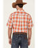 Ariat Men's Faris Med Plaid Short Sleeve Button Down Western Shirt , Orange, hi-res