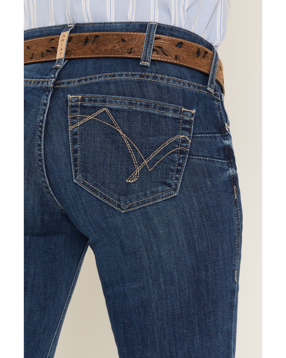 Image #4 - Ariat Women's Perfect Rise Stretch Abby Straight Mackenzie Jeans, Blue, hi-res